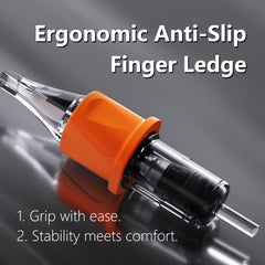 Pointe transparente BigWASP Energy pour visualiser l'encre pendant le tatouage.