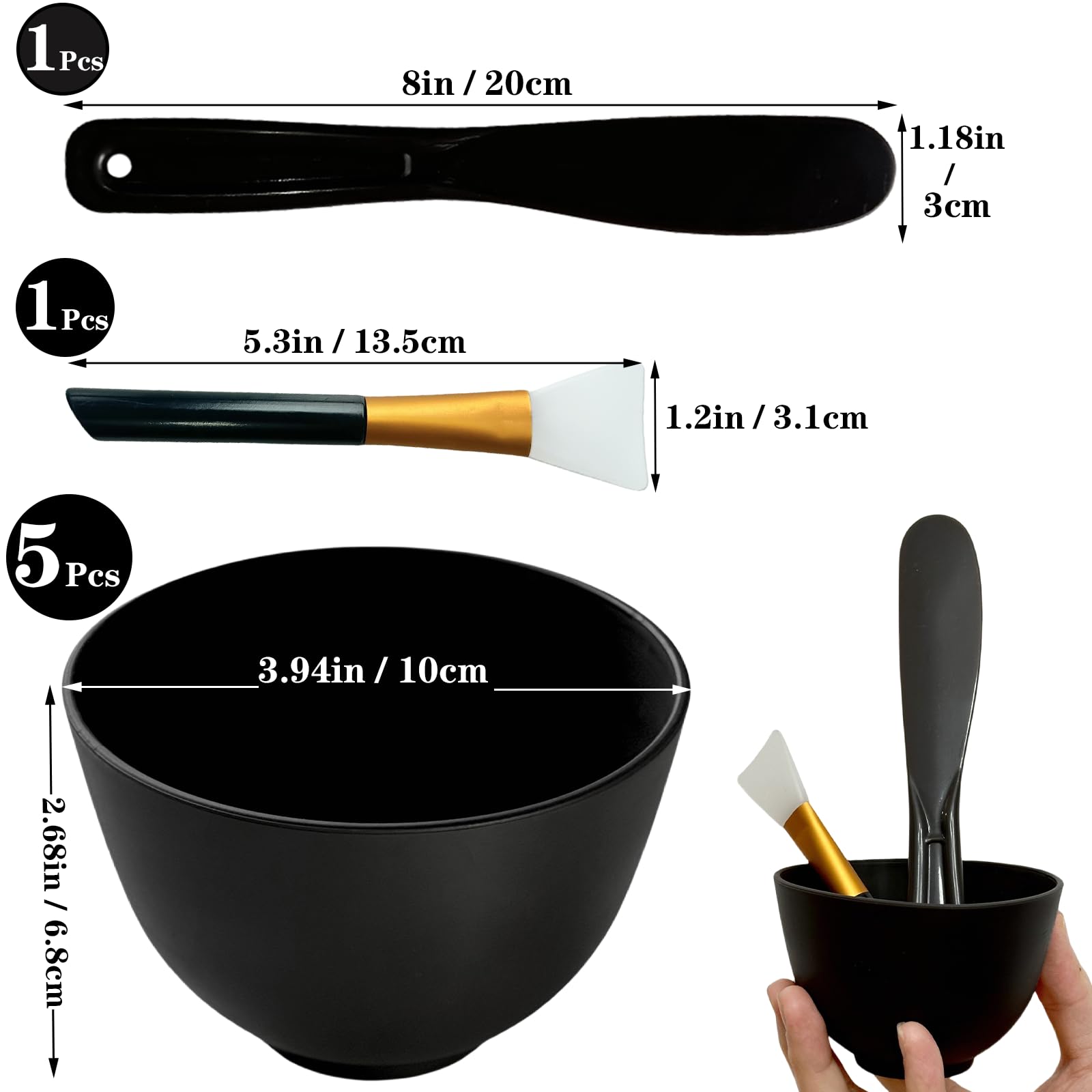 Bol masque silicone Bigwinyep, parfait pour mélanger soins facaux.