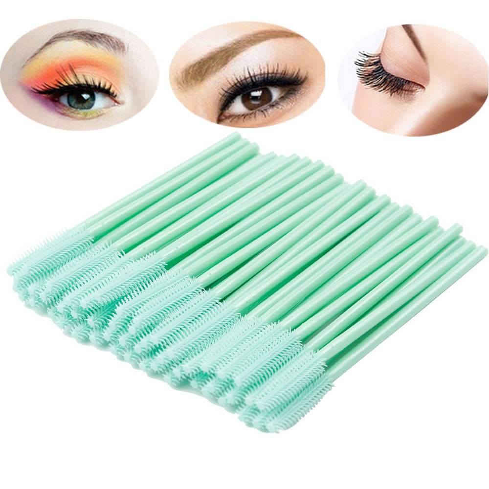 BIHRTC pack 100 brosses jetables en silicone pour cils, pratique en voyage.