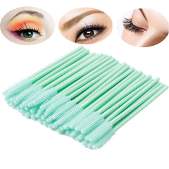 BIHRTC pack 100 brosses jetables en silicone pour cils, pratique en voyage.