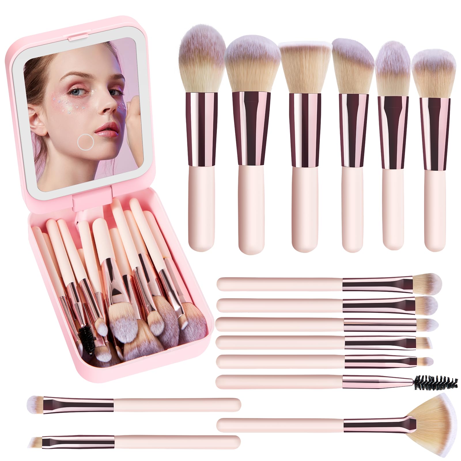 Miroir LED BIKCANP à trois couleurs pour maquillage précis en tout environnement.
