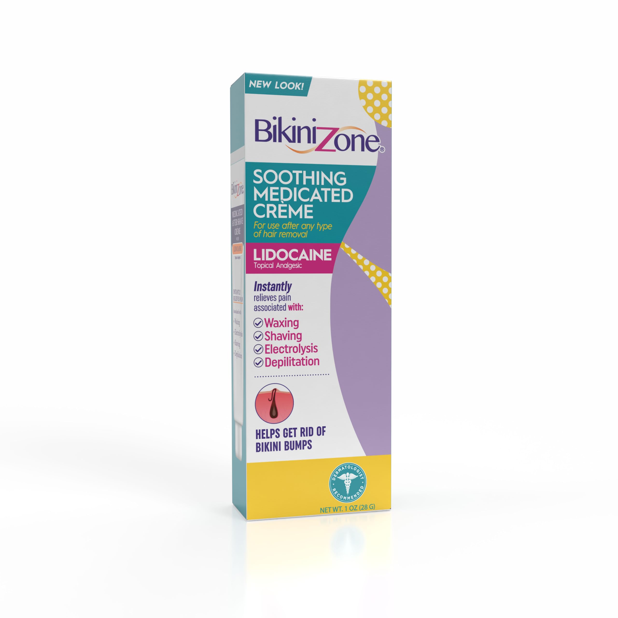 Bikini Zone Crème Après-Rasage : application rapide apaise les irritations.