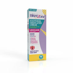 Bikini Zone Crème Après-Rasage : application rapide apaise les irritations.