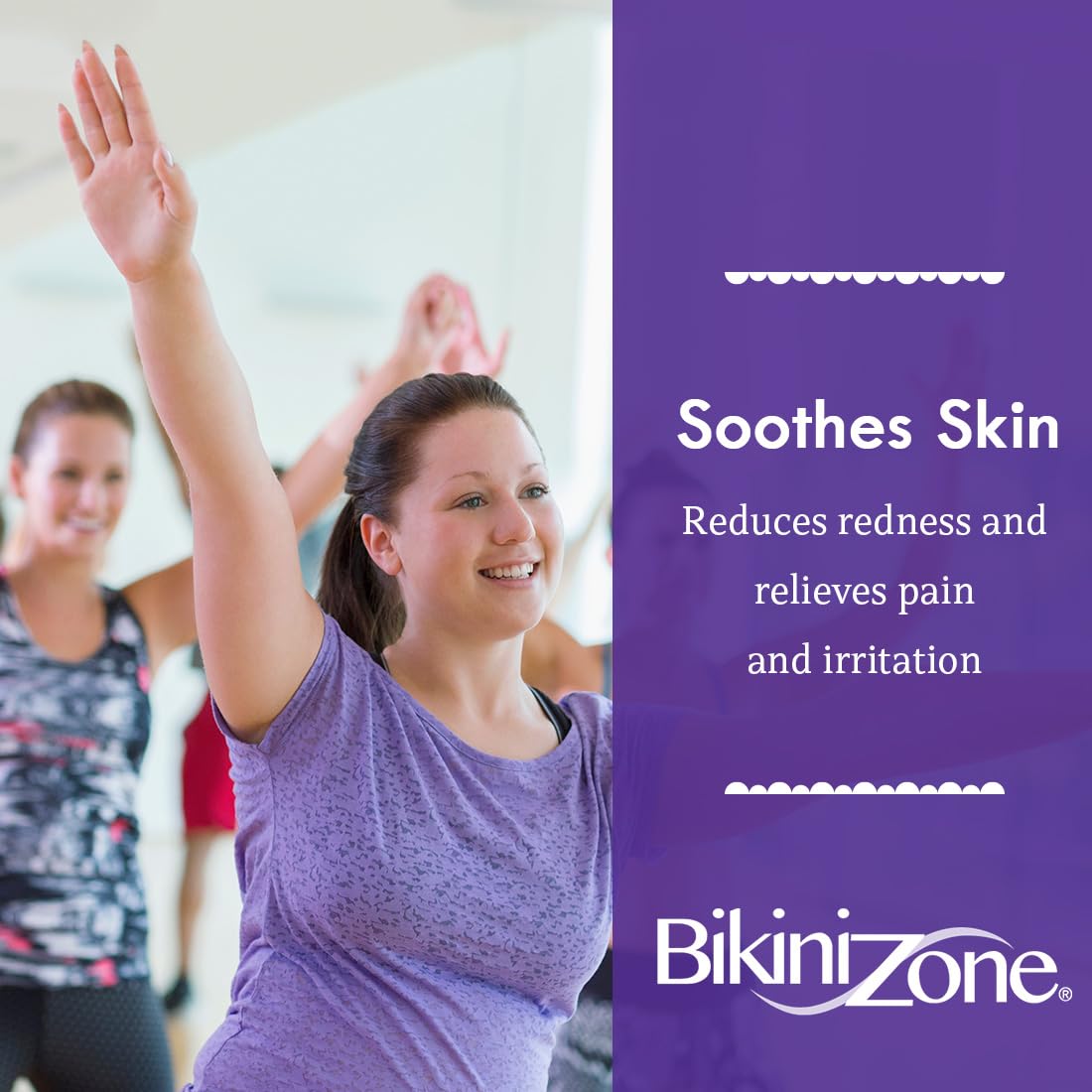 Bikini Zone medicated after shave creme 2-pack packaging shown for convenient care.