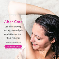 Bikini Zone medicated after shave creme label close-up emphasizing lidocaine.