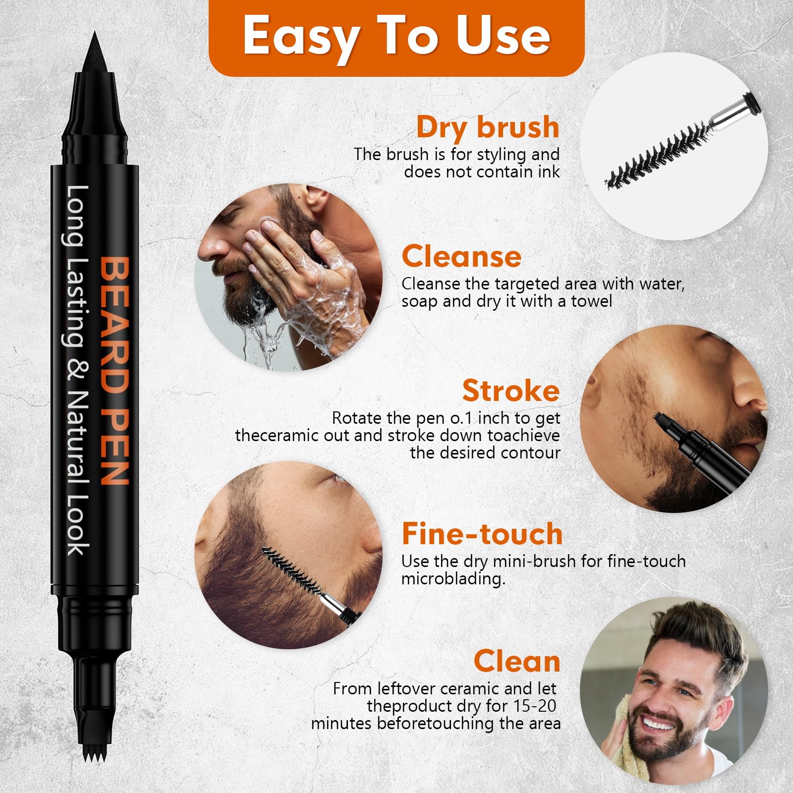 BIKTIC stylo barbe design tournant ergonomique pour application rapide