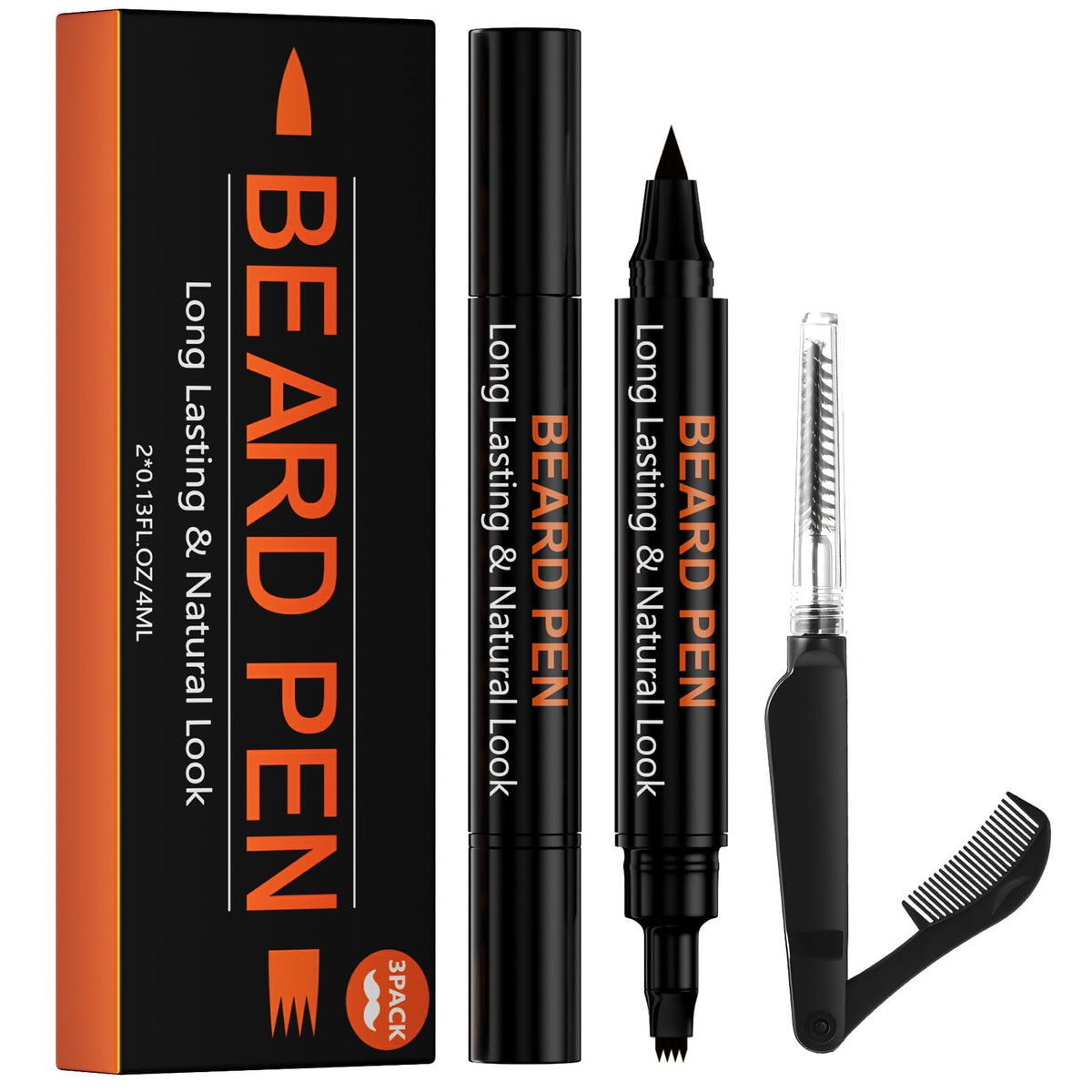 BIKTIC stylo barbe double-tête en action pour contours précis.