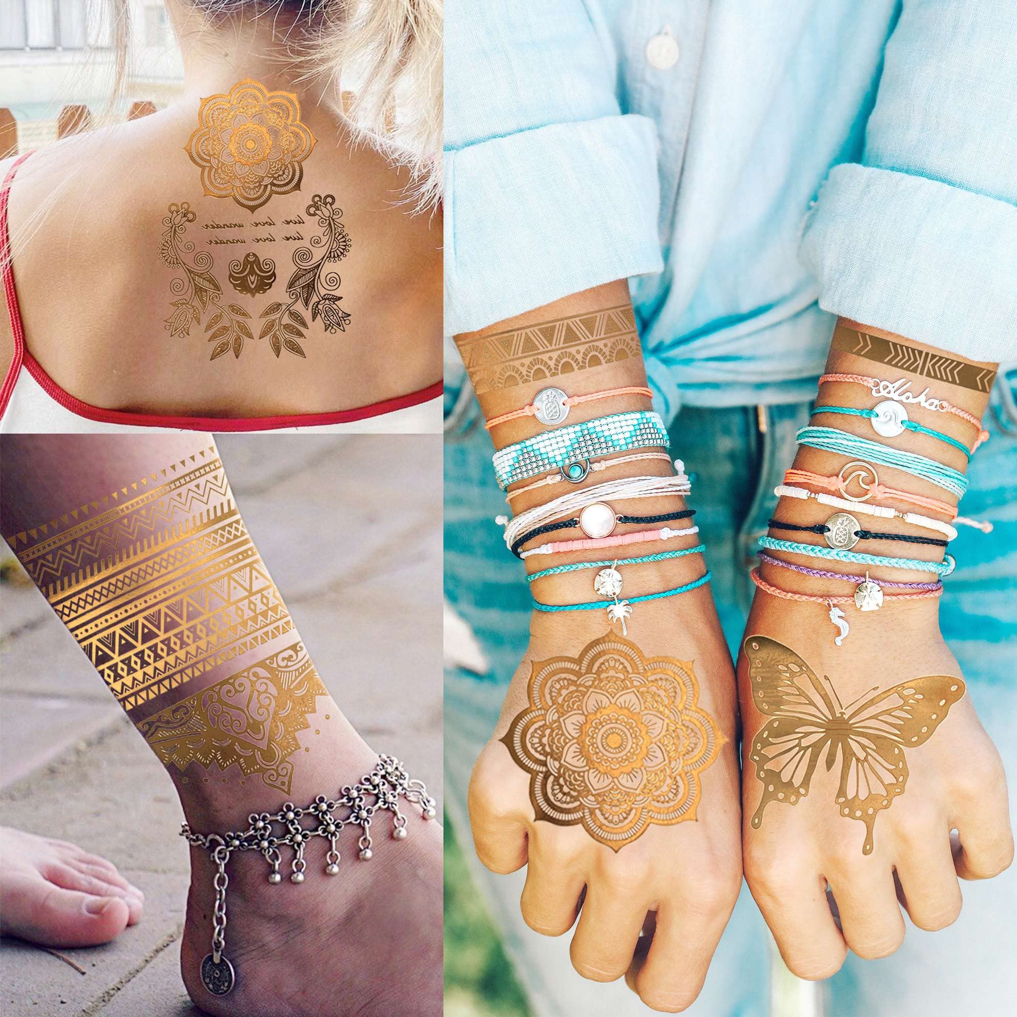 Bilizar or – tatouages festifs pour occasions spéciales et festivals.