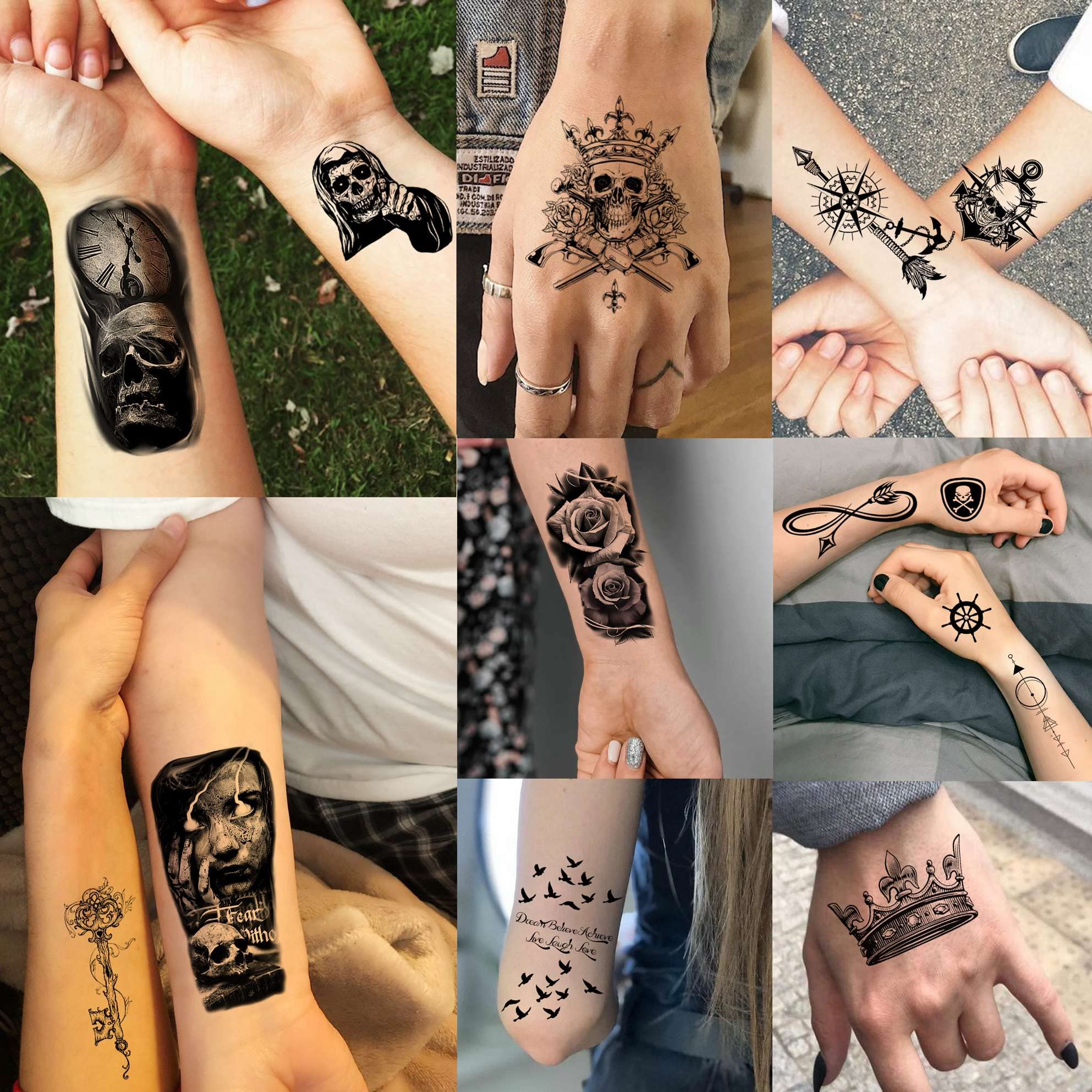Tatouage temporaire Bilizar 3D araignée, look audacieux pour cosplay.
