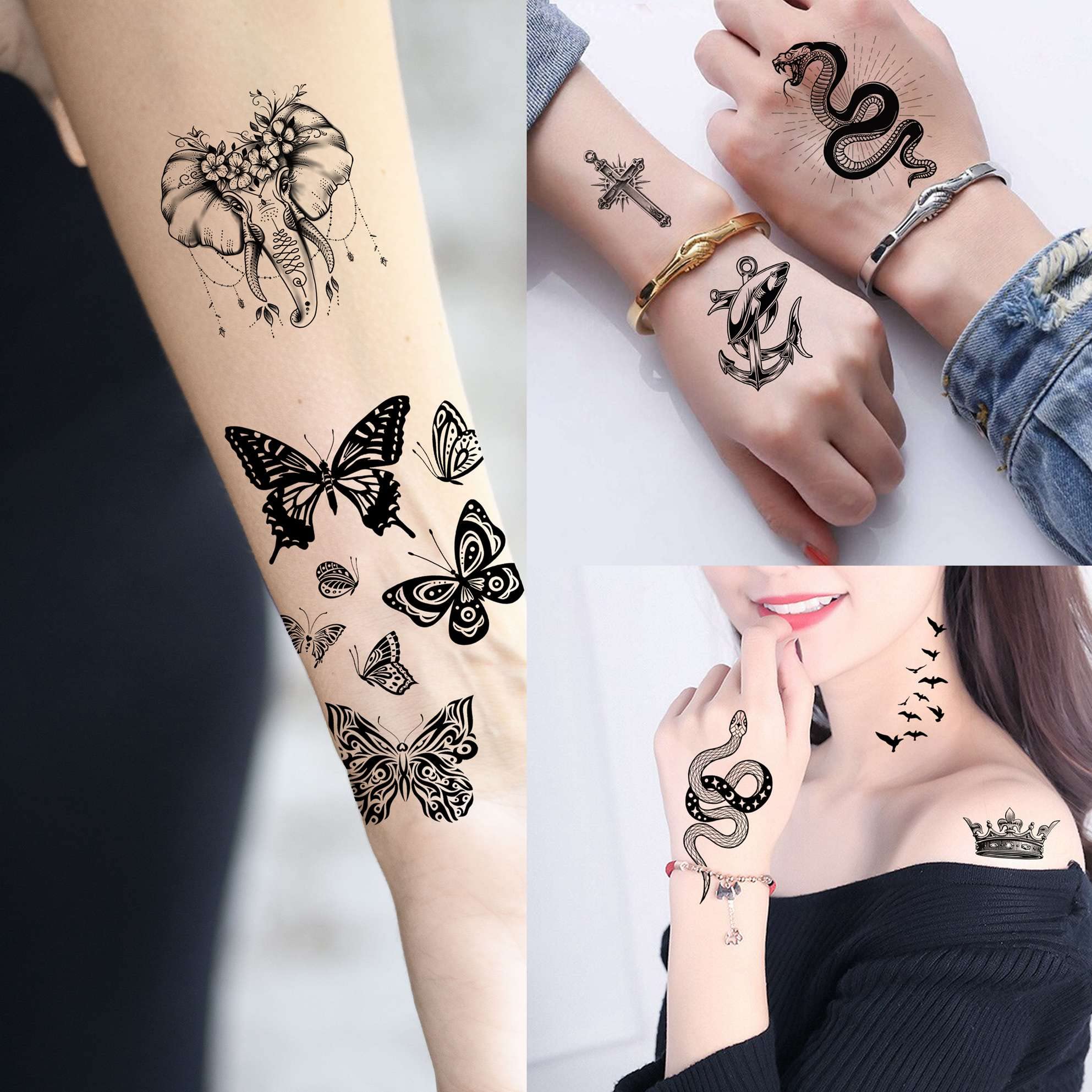 Tatouage temporaire Bilizar 3D fantôme, motif mystérieux pour soirée.
