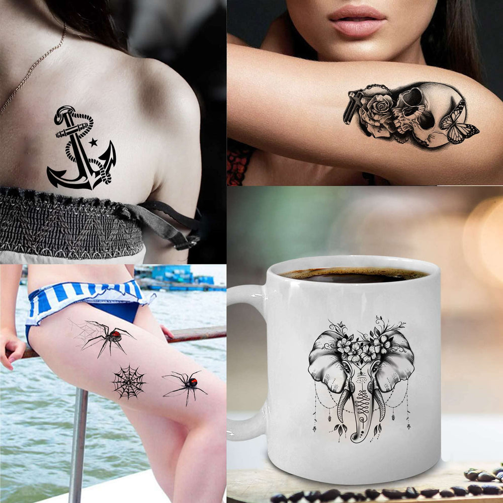 Tatouage temporaire Bilizar 3D serpent, design moderne et expressif.