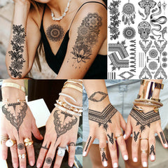 Bilizar petits tatouages temporaires noirs, idéaux pour petites zones et selfies.