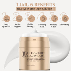 Étiquette BILLIONAIRE BEAUTY LABS sur le produit, informations claires et sécurisées.