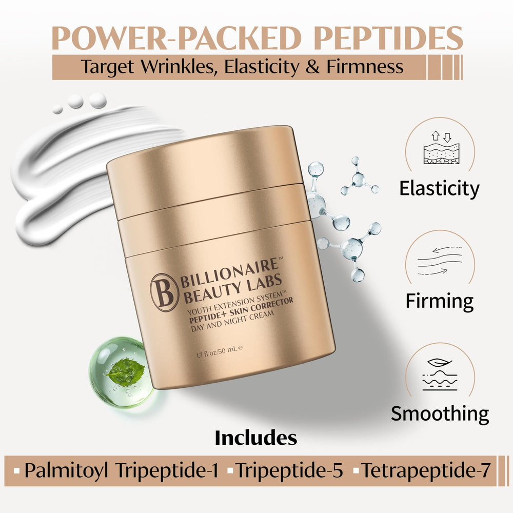 Crème Visage peptide BILLIONAIRE BEAUTY LABS en pot, texture légère et nourrissante.