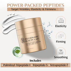 Crème Visage peptide BILLIONAIRE BEAUTY LABS en pot, texture légère et nourrissante.