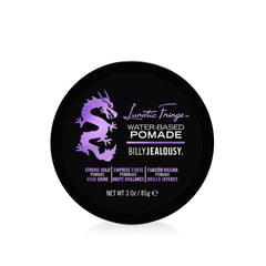 Billy Jealousy Lunatic Fringe Pomade en bouteille de 3 oz, tenue forte et brillance durable.