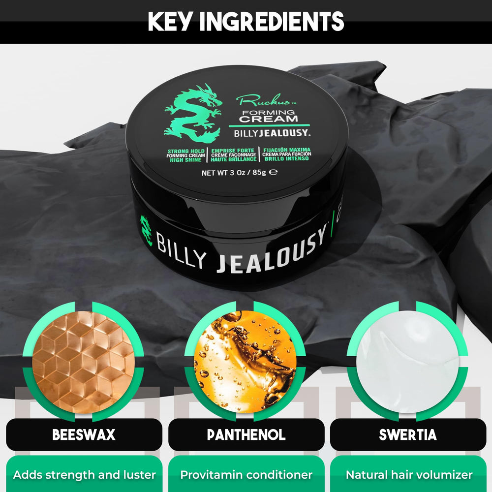 Billy Jealousy Ruckus Crème Formante – tenue adaptable sans résidu sur les cheveux