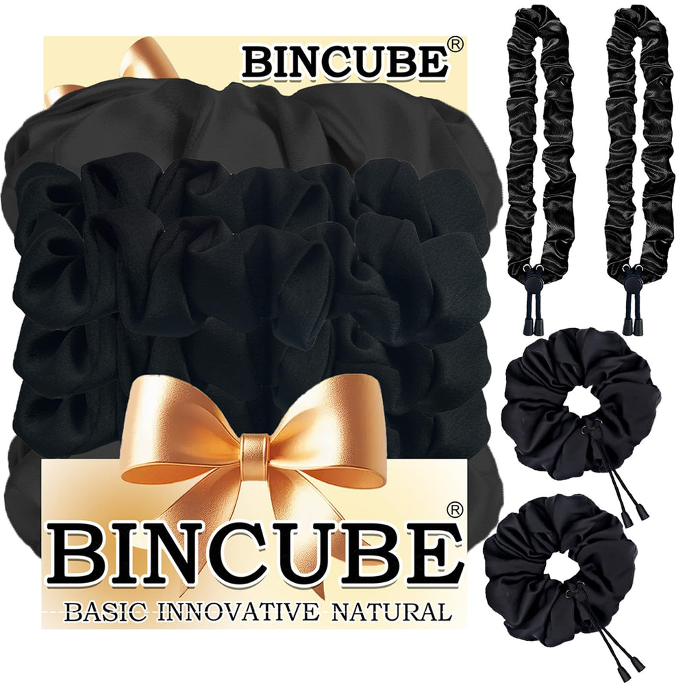 BINCUBE scrunchie satin Afro Puff gros, douceur et maintien