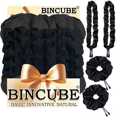 BINCUBE scrunchie satin Afro Puff gros, douceur et maintien
