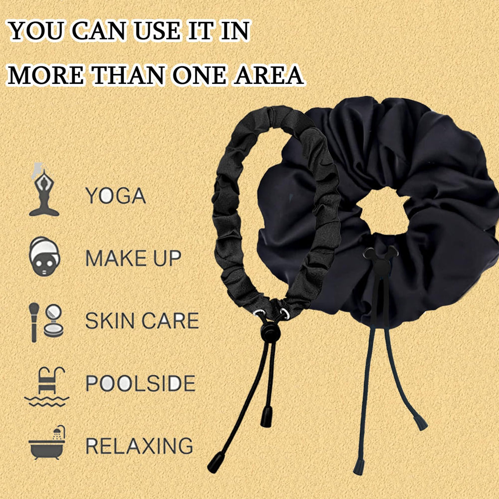 BINCUBE scrunchie satin doux sur cheveux bouclés, réduction des frottements
