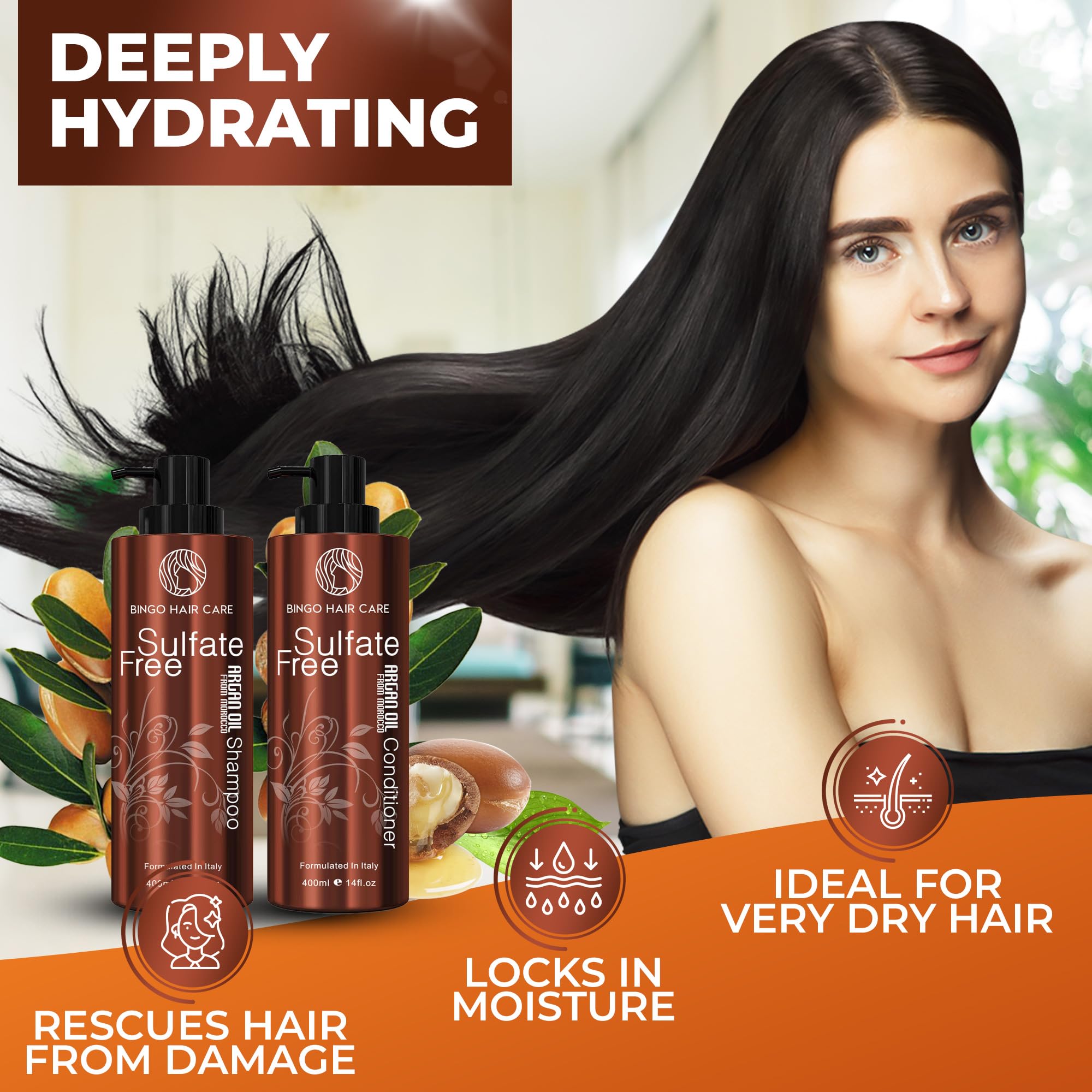 Cheveux colorés et kératine traités Bingo Hair Care argan marocain: soin protecteur