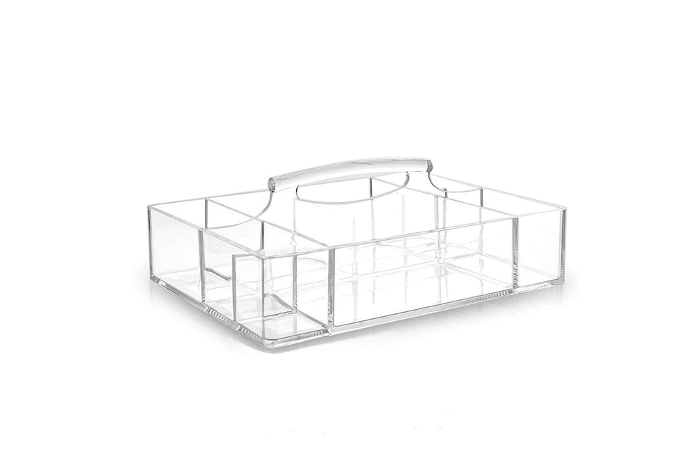 Glamour Caddy de BINO avec poignée, rangement clair pour maquillage et bijoux.