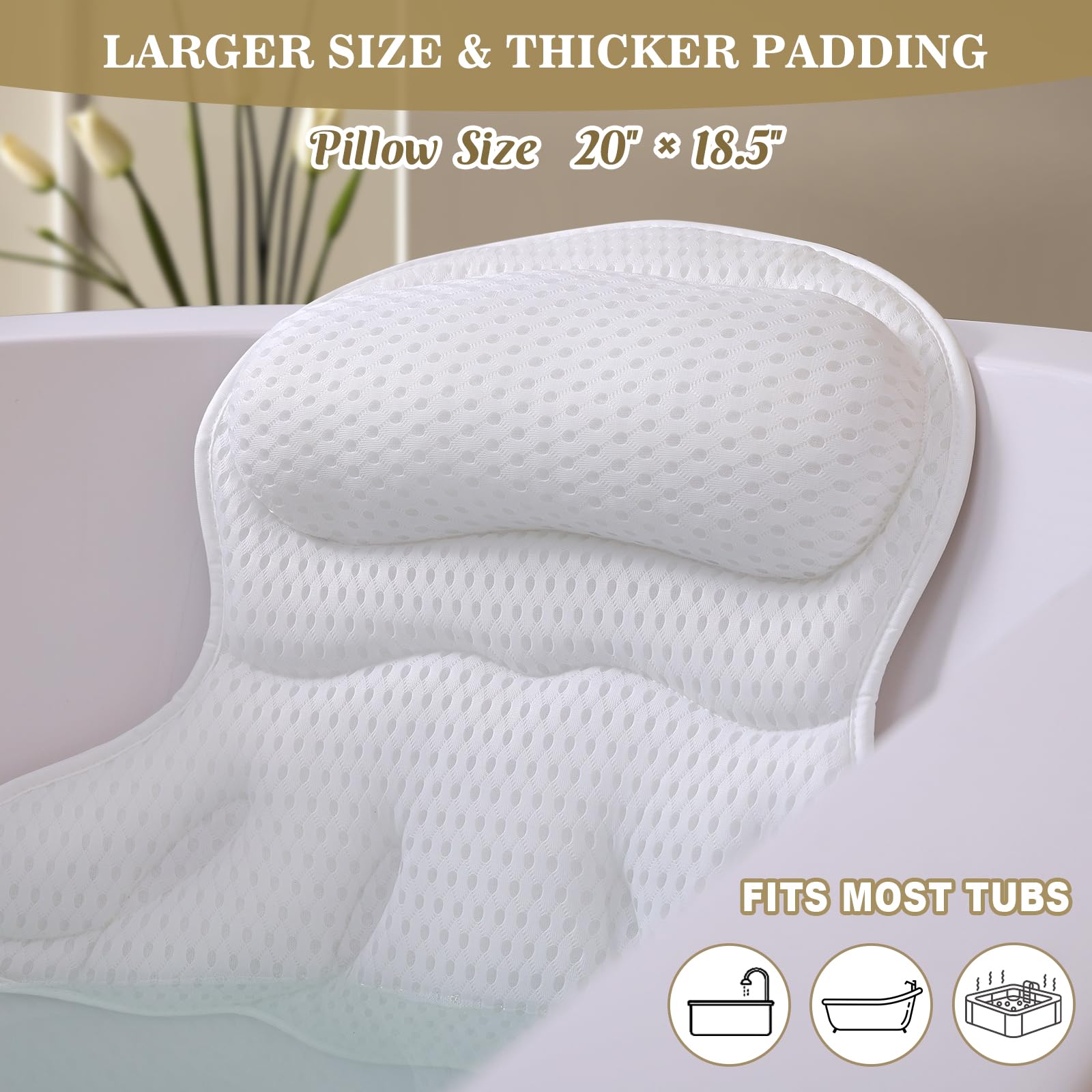 Binobella oreiller-bain lavable en machine avec sac protecteur