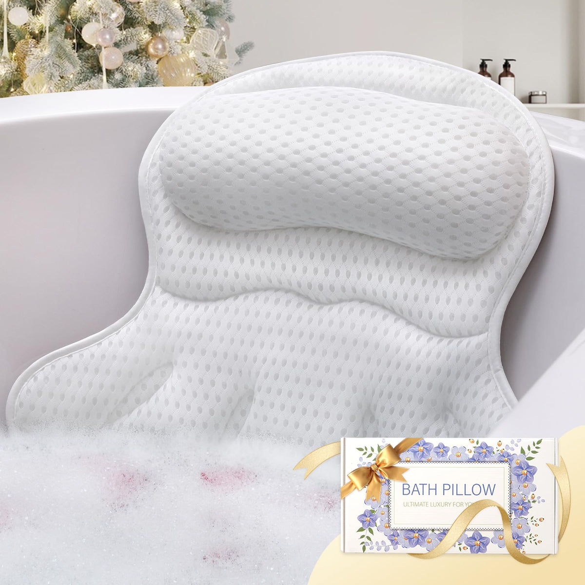 Binobella oreiller de bain soutien-tête pour un confort optimal