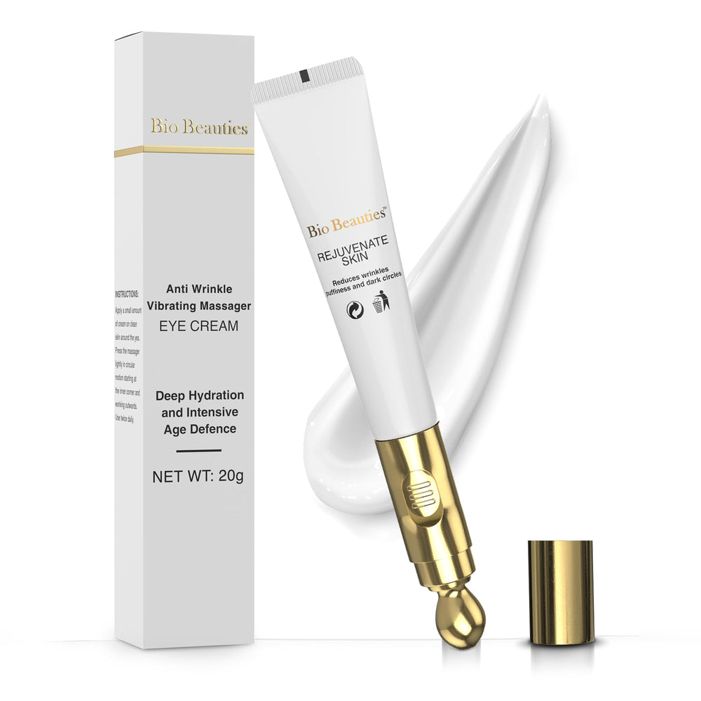 Bio Beauties crème yeux massage électrique dégonfle les poches et hydrate durablement le regard.
