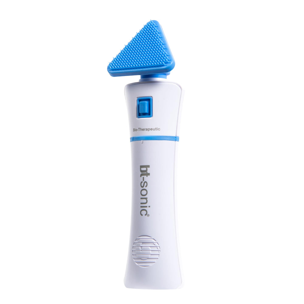 Bio-Therapeutic BT-Sonic brosse visage en silicone bleu pour une hygiène avancée.