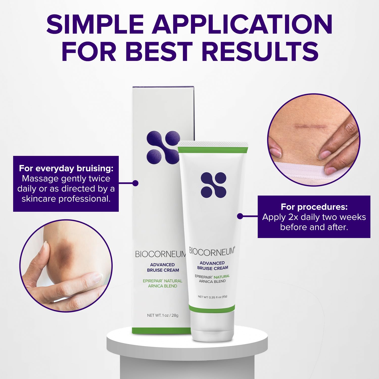 BIOCORNEUM Crème Format compact 1oz — emballage pratique pour transport.