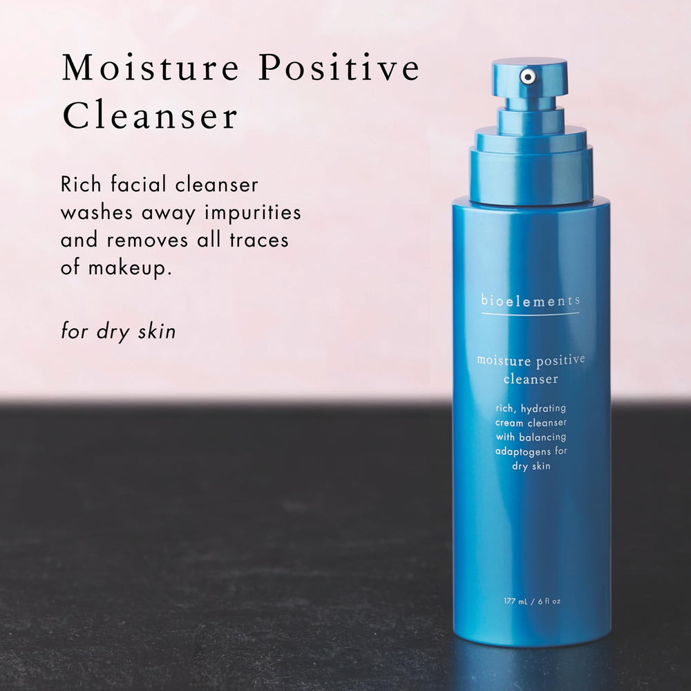 Bioelements Moisture Positive Cleanser — parfum léger de géranium, expérience agréable et rafraîchissante.