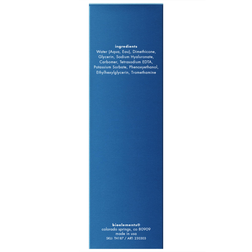 Bioelements Hydratation x10 sérum visage, texture fluide et douceur.