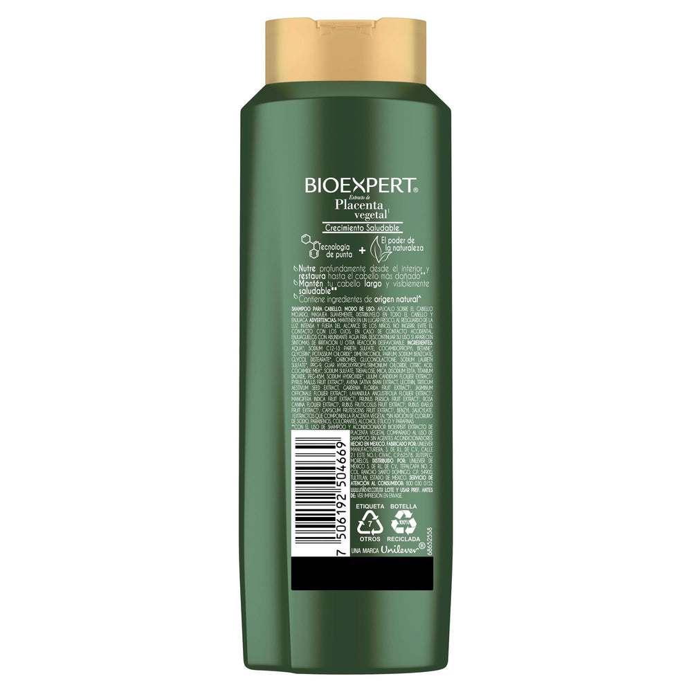 Bioexpert Shampoing texture cremeuse sur cheveux, application facile.
