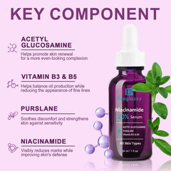 Flacon Bioglossy sérum Niacinamide 20% prêt à l’emploi.