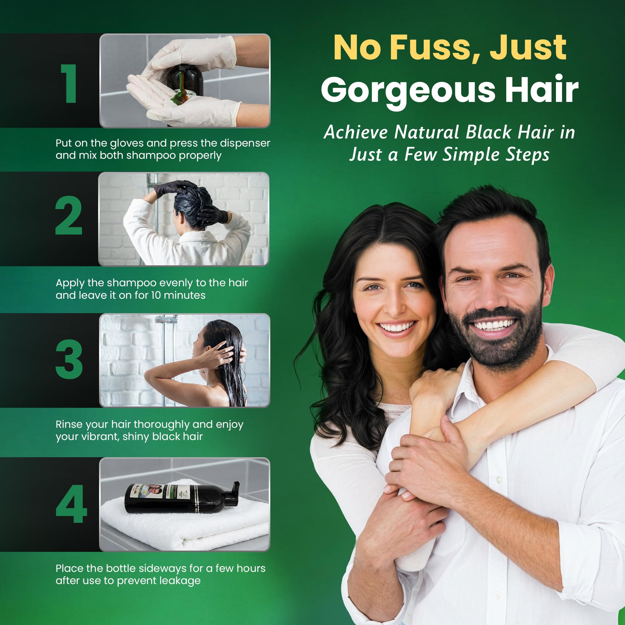 Rinçage du Shampoing BIOGREEN ROOTS après application.