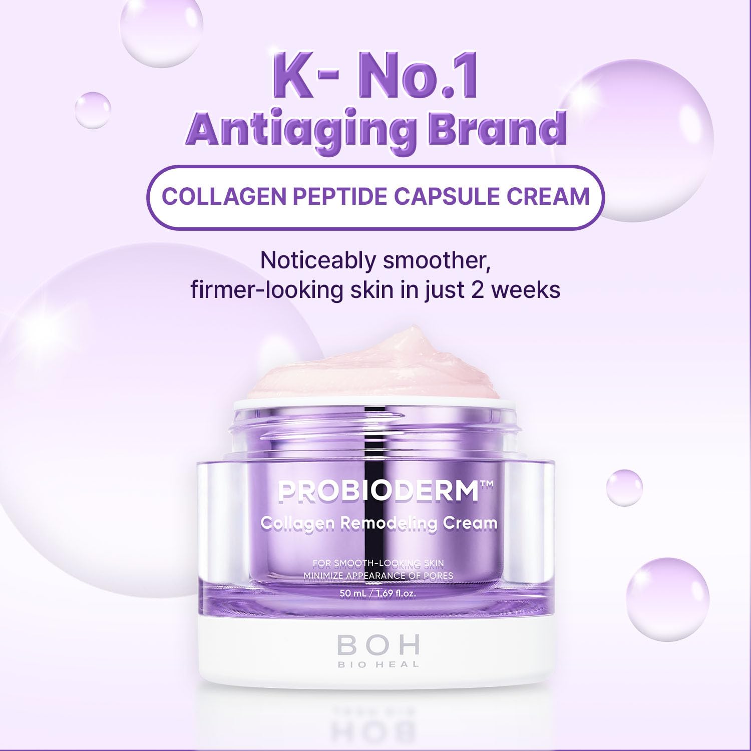 BIOHEAL BOH Probioderm Crème hydratation quotidienne, peau nourrie durablement.