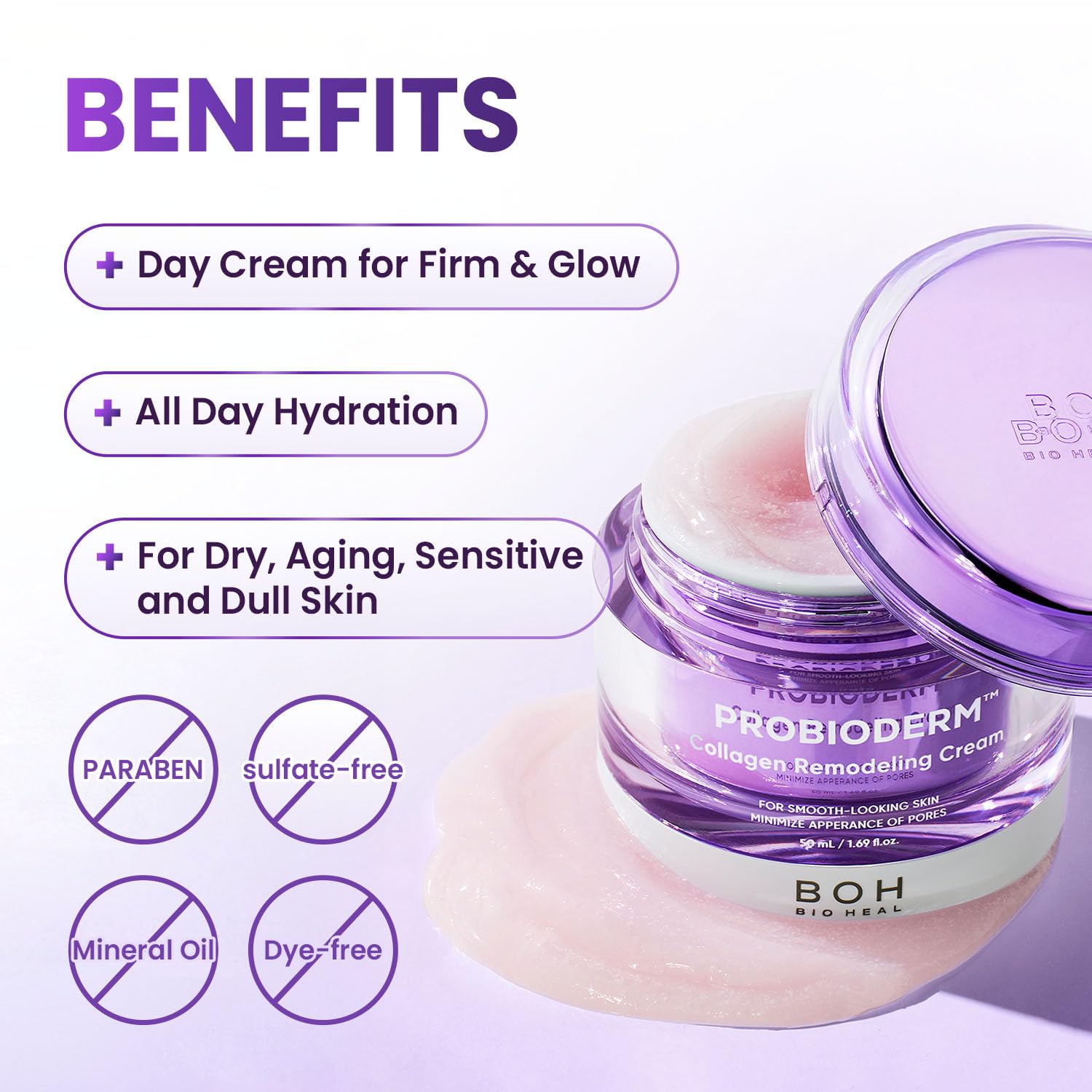 BIOHEAL BOH Probioderm Crème parfum floral, expérience spa légère.