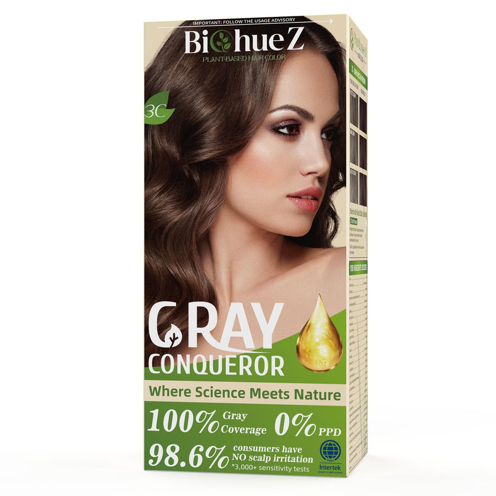BioHueZ crème couleur chocolat permanent pour une couverture grise précise