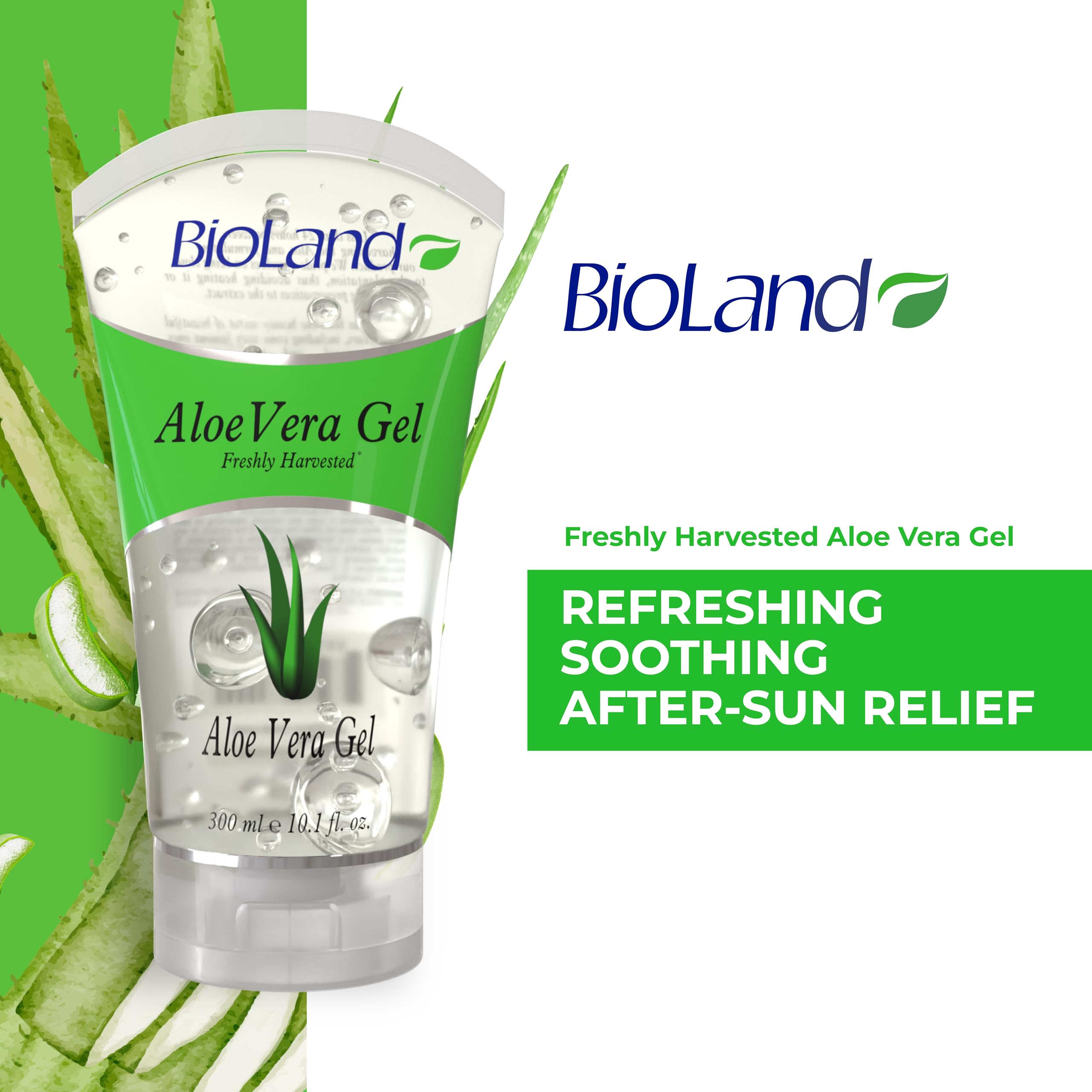 Bioland Aloe Vera Gel ingredients panel close-up, highlighting nourishing nutrients