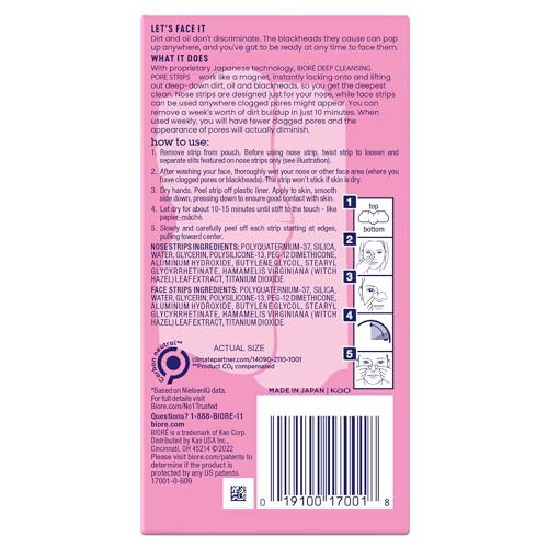 Bioré Bande purifiante front et nez : sensation de fraîcheur après retrait.