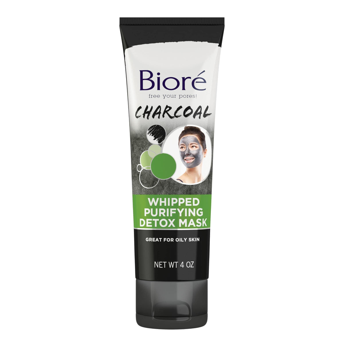 Masque purifiant Bioré au charbon actif, texture mousse purifiante pour pores nets.