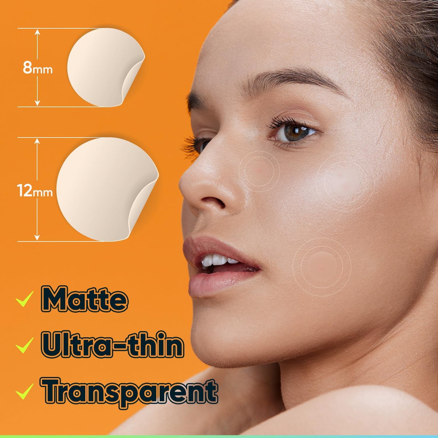Patch BIORICA sur le visage, application discrète et simple.