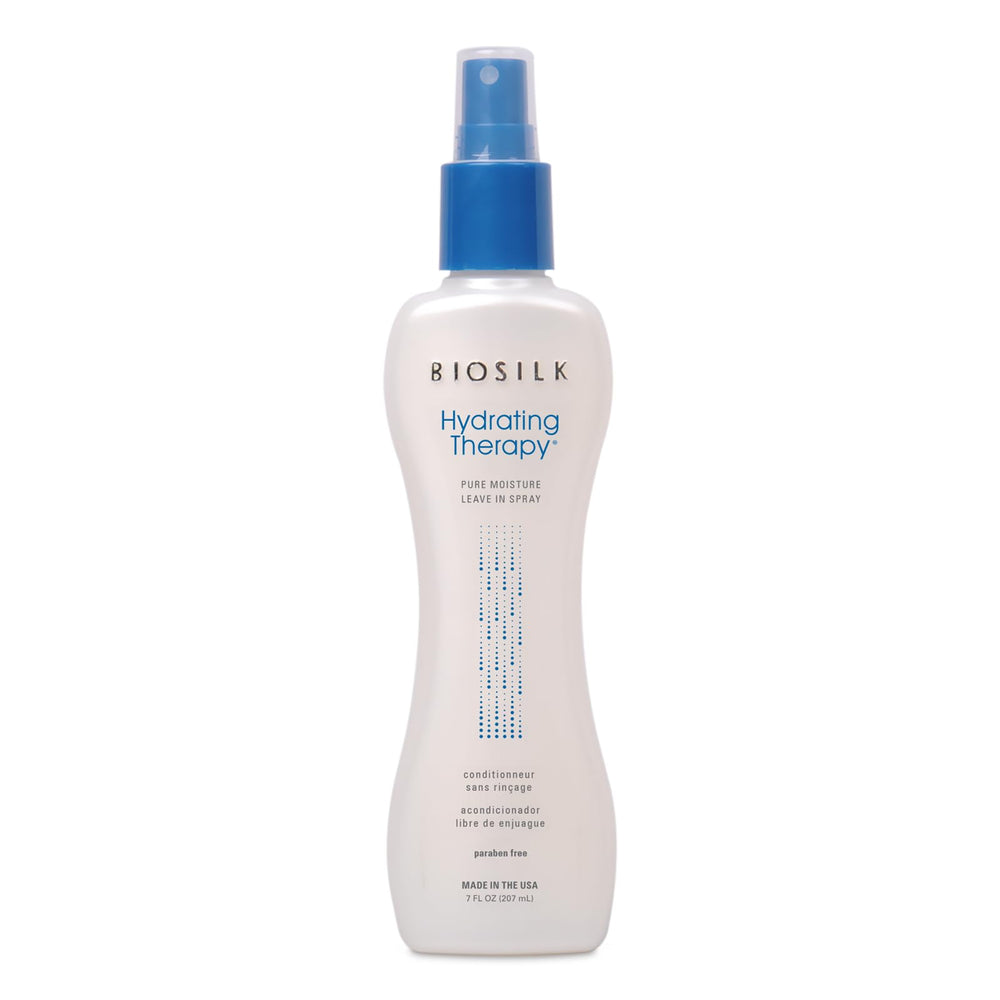 BioSilk Hydrating Therapy Pure Moisture Spray flacon: hydratation rapide et anti-frisottis.