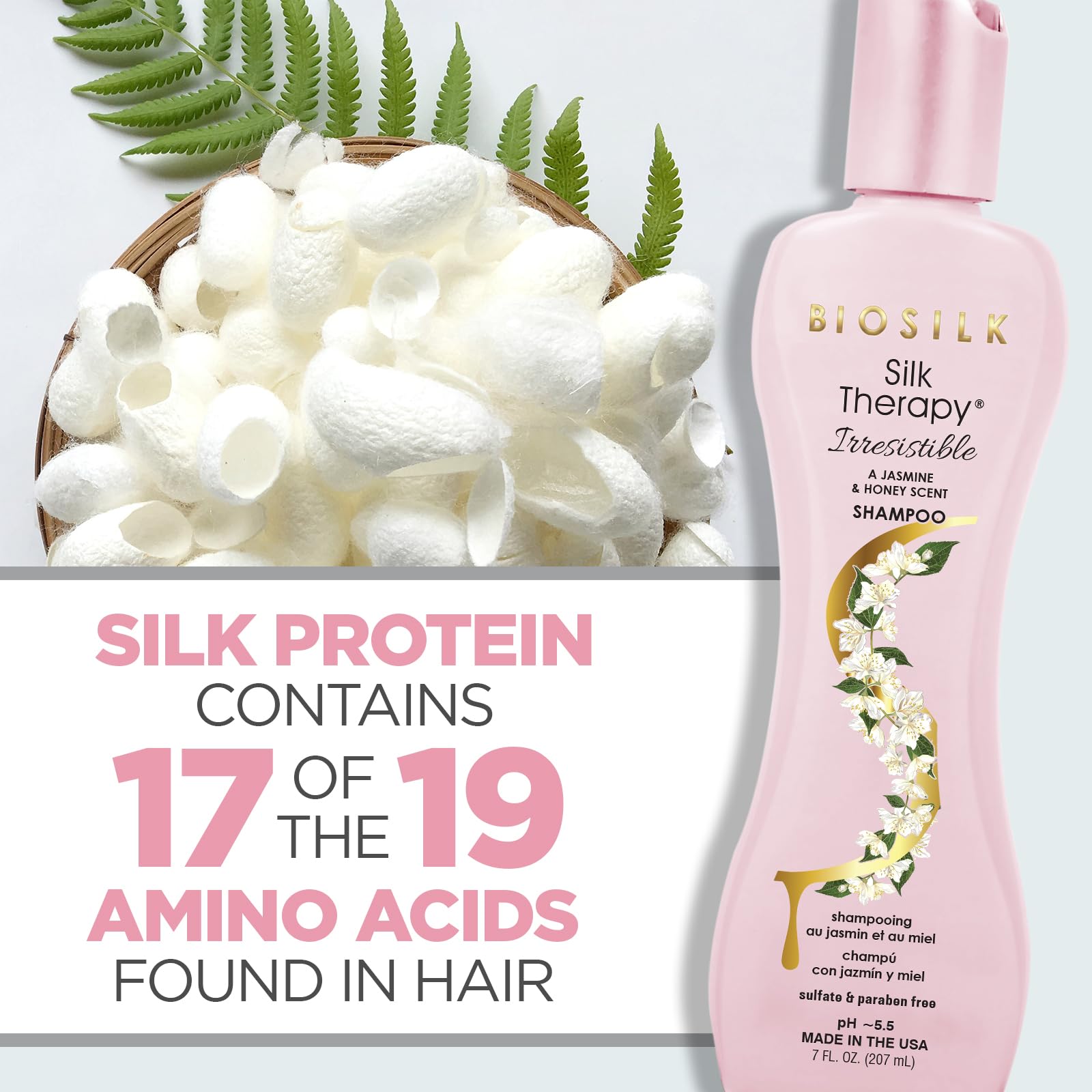 Emballage BioSilk Irresistible, sans cruauté envers les animaux.