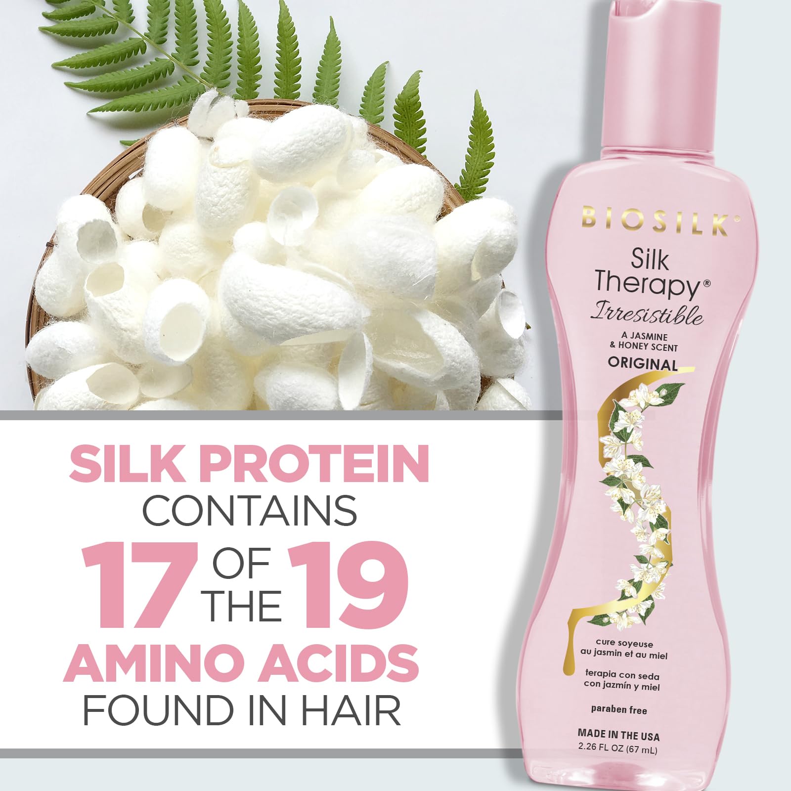 BioSilk Silk Therapy Irresistible – emballage clair et éthique.