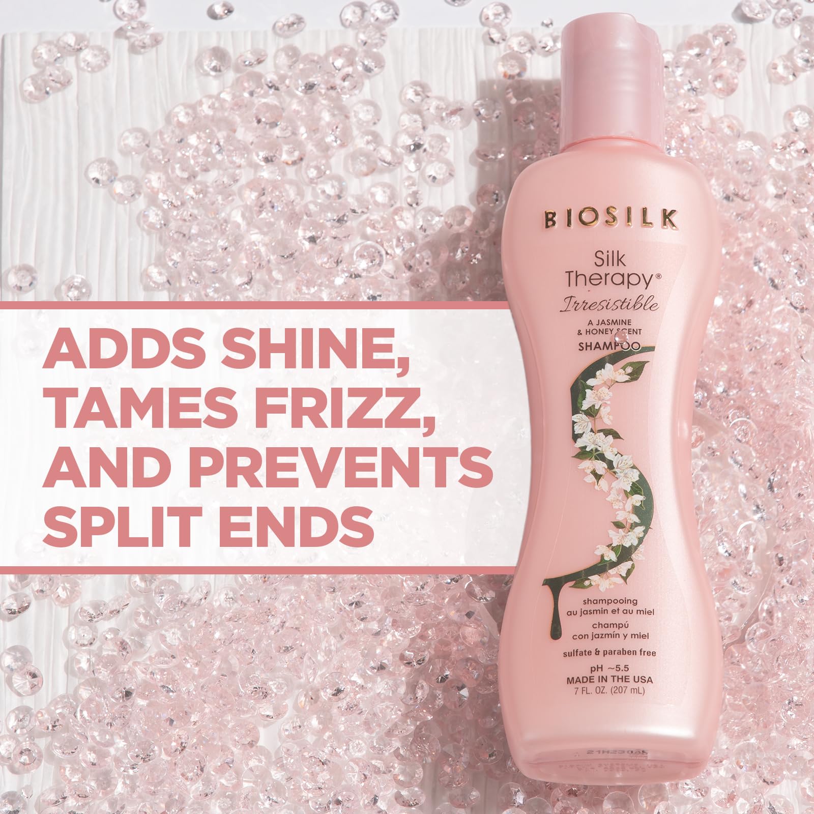 Protéines de soie BioSilk, action conditionnante sur les cheveux.