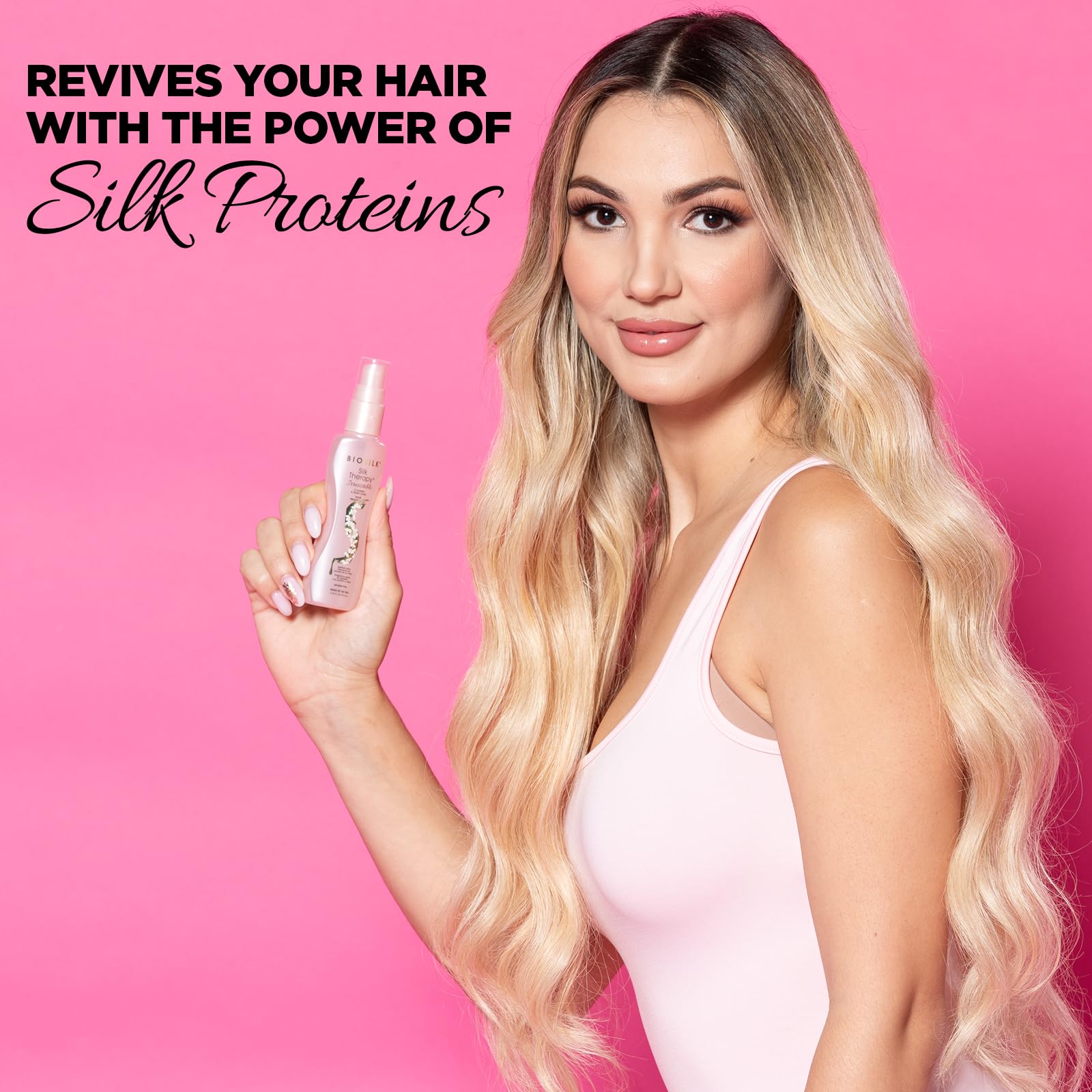 BioSilk Irresistible Silk Therapy, brillance éclatante des cheveux après l'application
