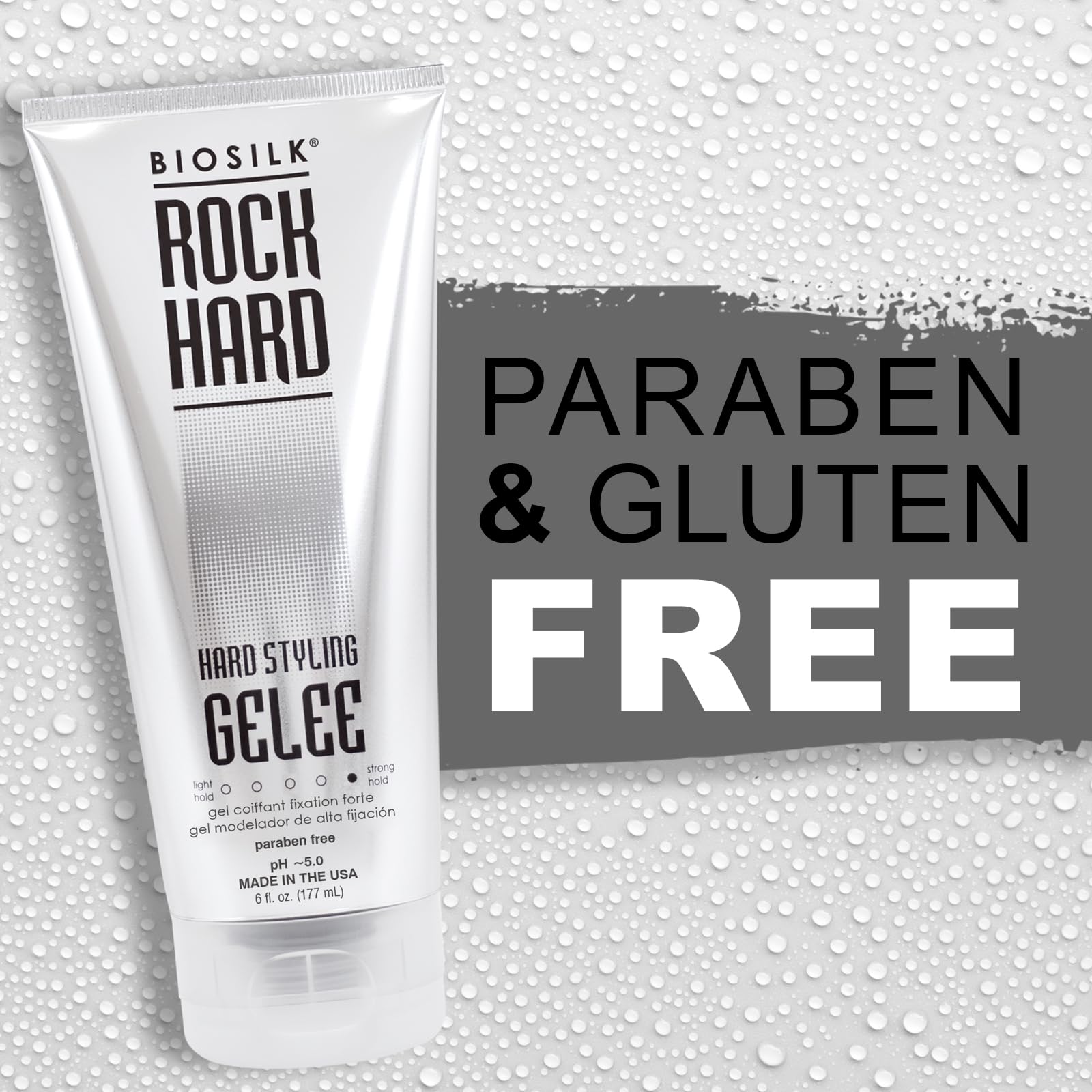 BioSilk Rock Hard Gel protection contre chaleur lors du coiffage.