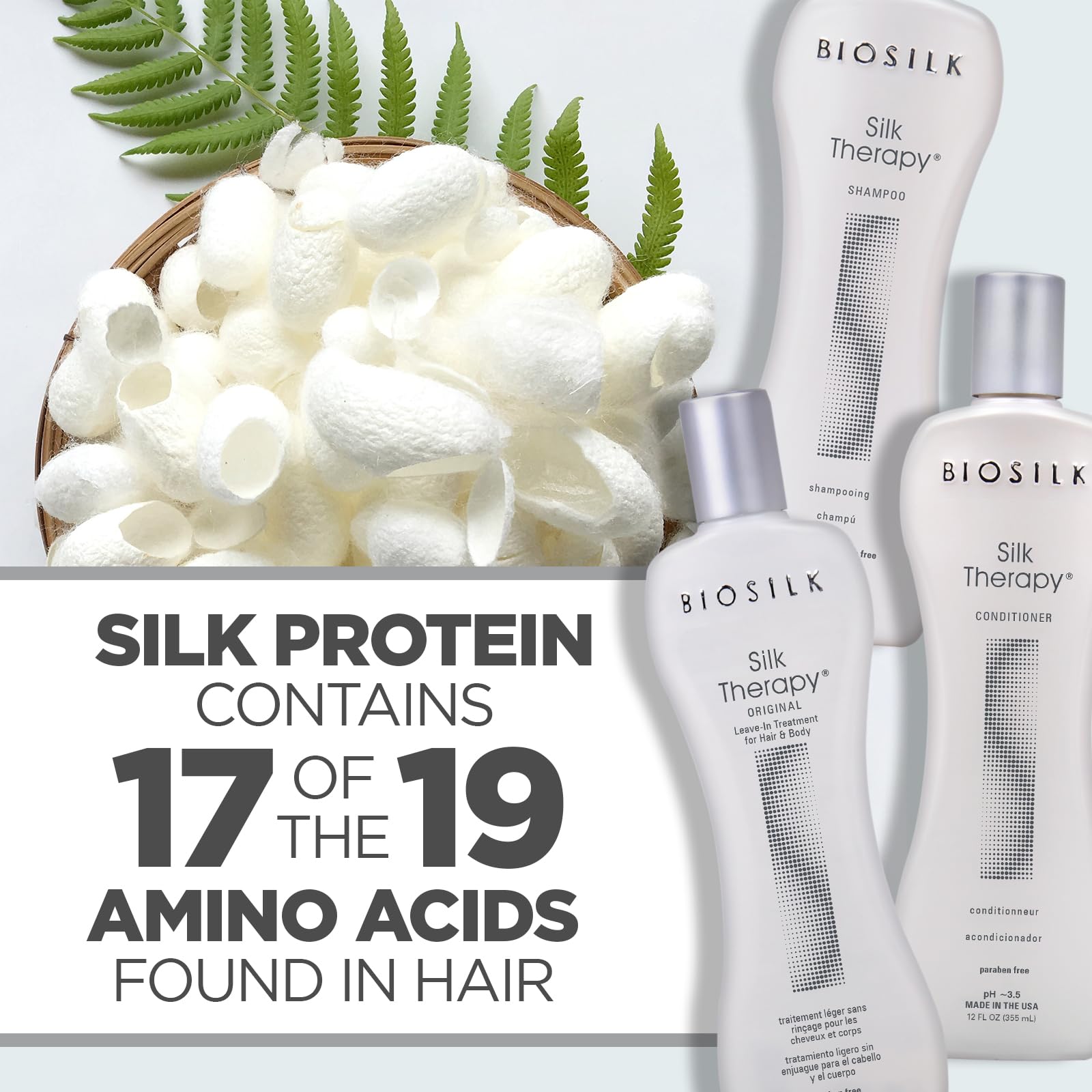 Routine BioSilk simple et efficace pour cheveux propres et volumineux.